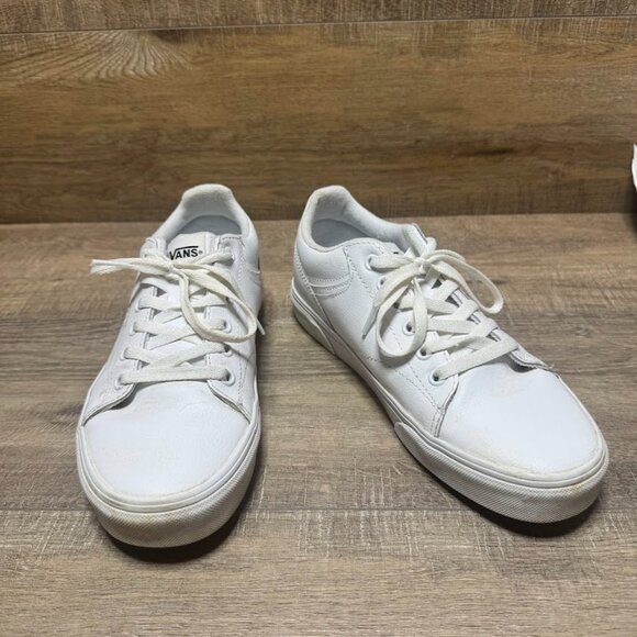 Vans Seldan White Leather Sneakers Women's Size 9.5 - Picture 6 of 7